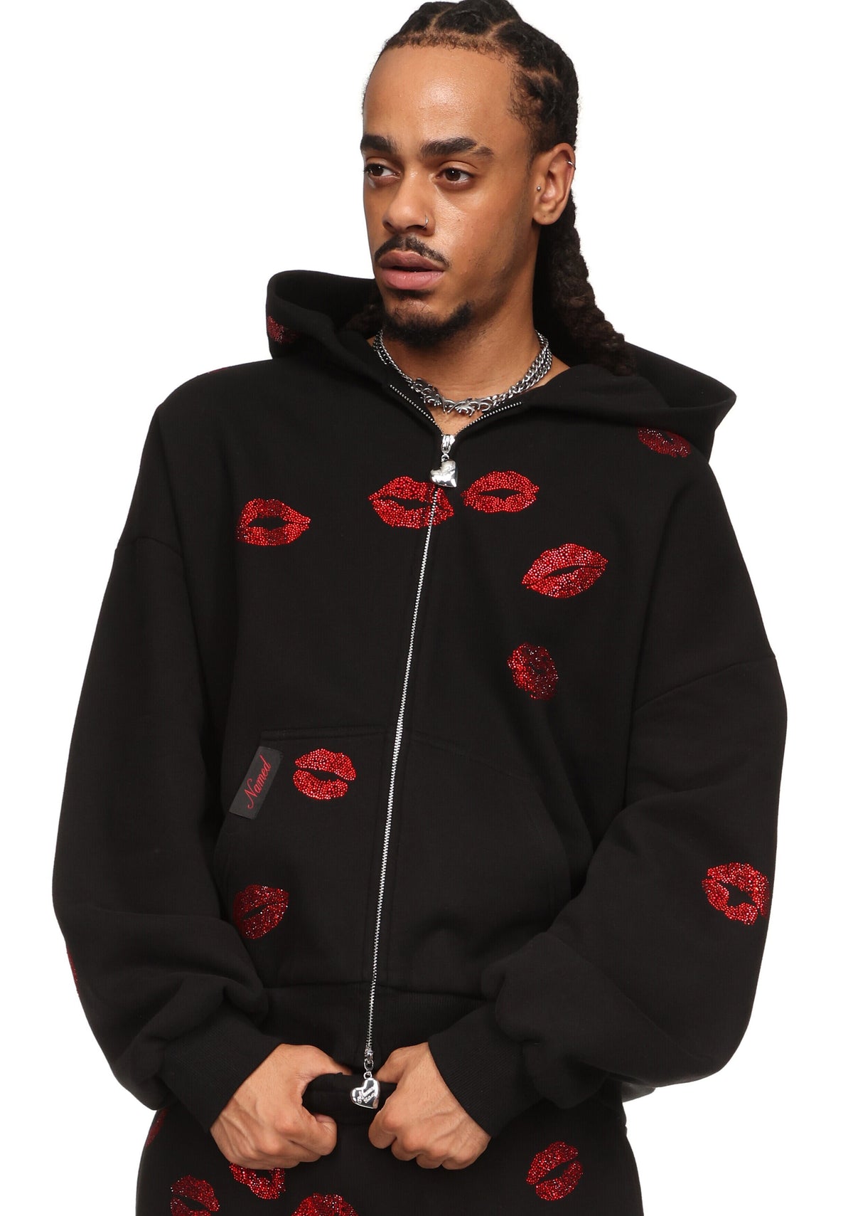 NEW IMAGE TEST - JPG - TEASE RHINESTONE KISS ZIP HOODIE