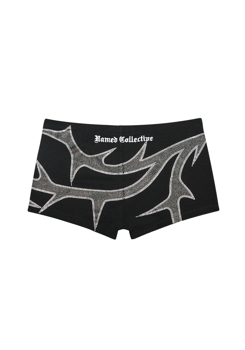 THORN RHINESTONE HOTPANTS BLACK