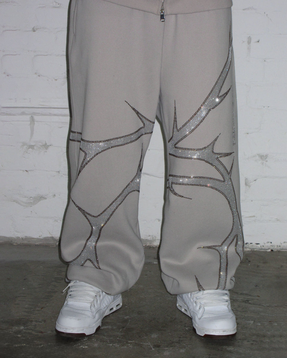 THORN RHINESTONE SWEATPANTS BONE