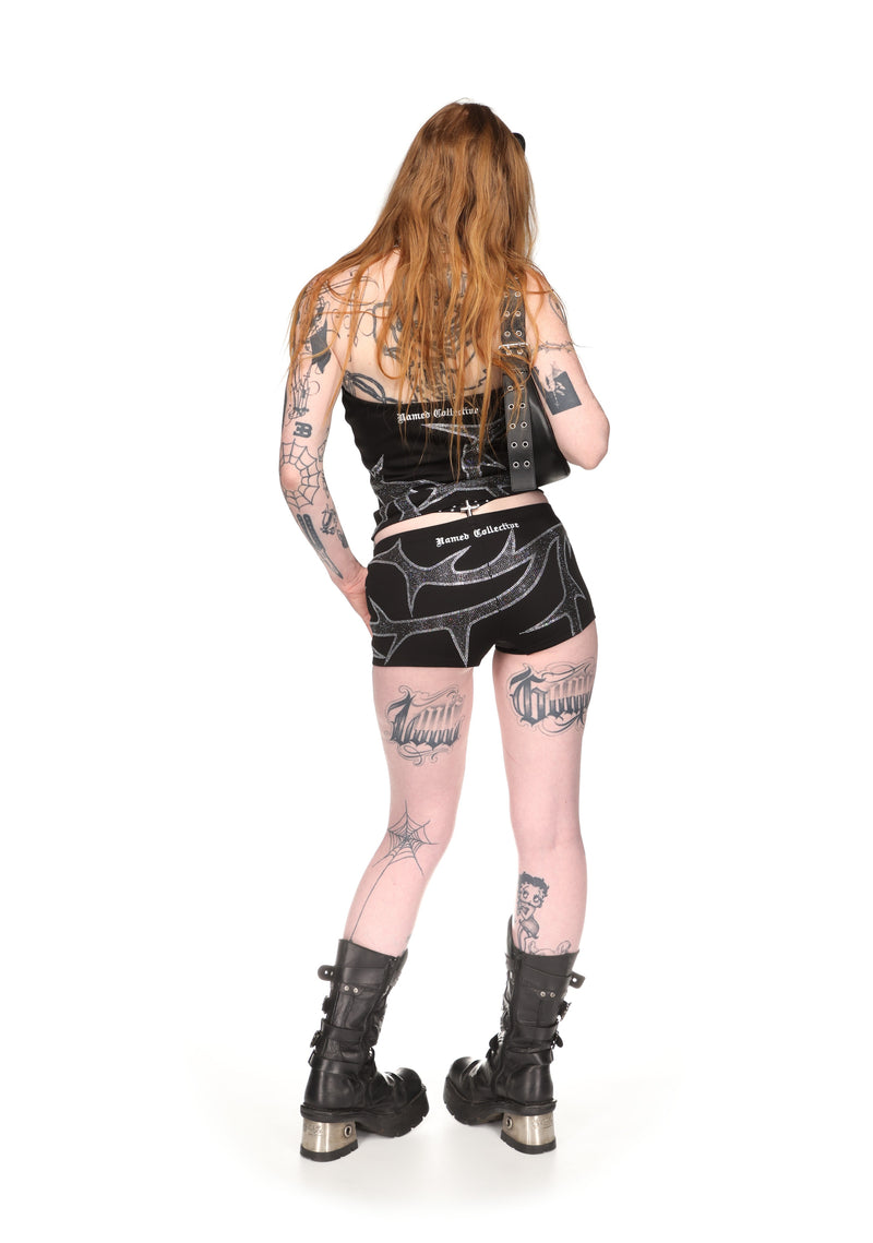 THORN RHINESTONE TUBE TOP BLACK