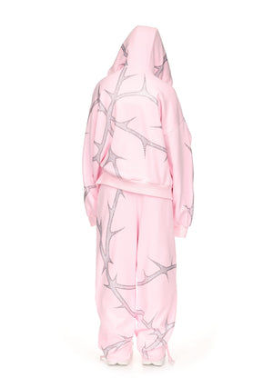 THORN RHINESTONE OVERSIZED SWEATPANTS BABY PINK