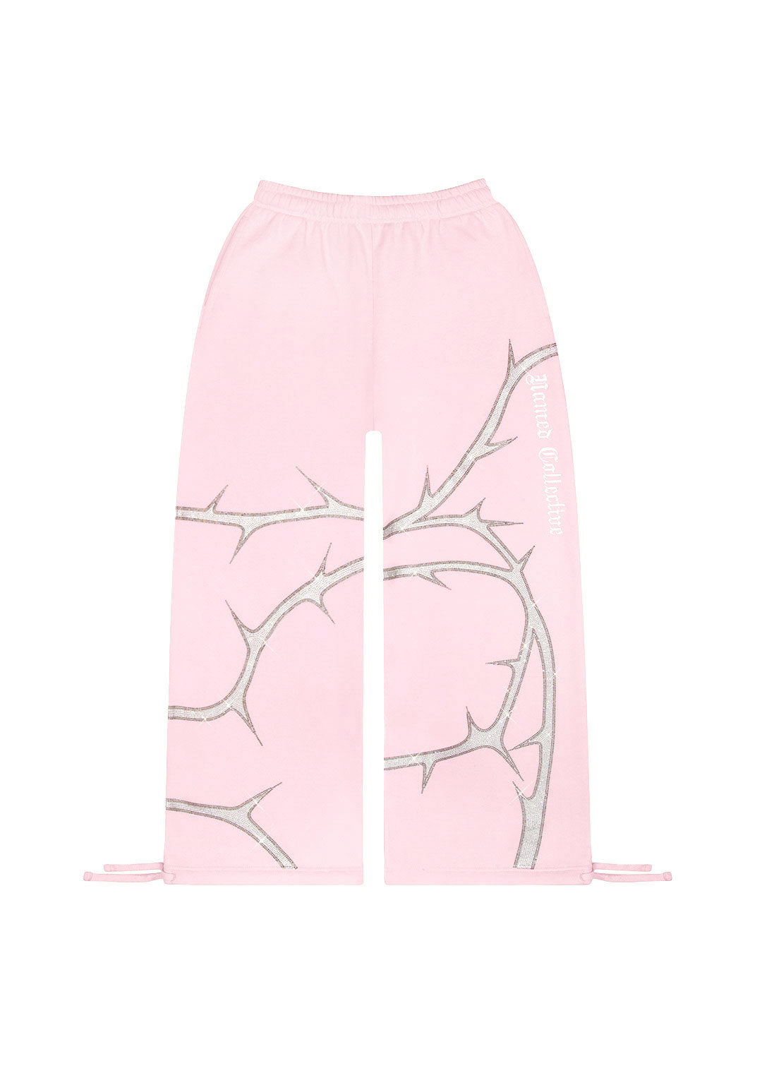 THORN RHINESTONE OVERSIZED SWEATPANTS BABY PINK