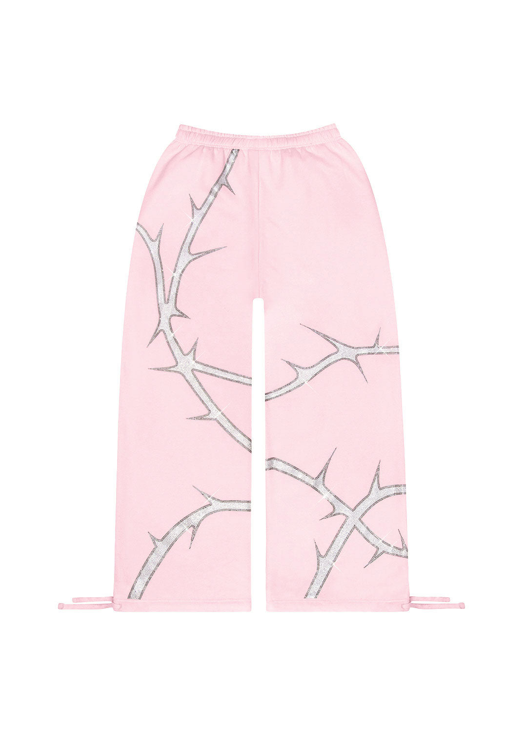 THORN RHINESTONE OVERSIZED SWEATPANTS BABY PINK