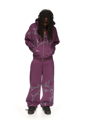 THORN STUDDED OVERSIZED SWEATPANTS DEEP PURPLE