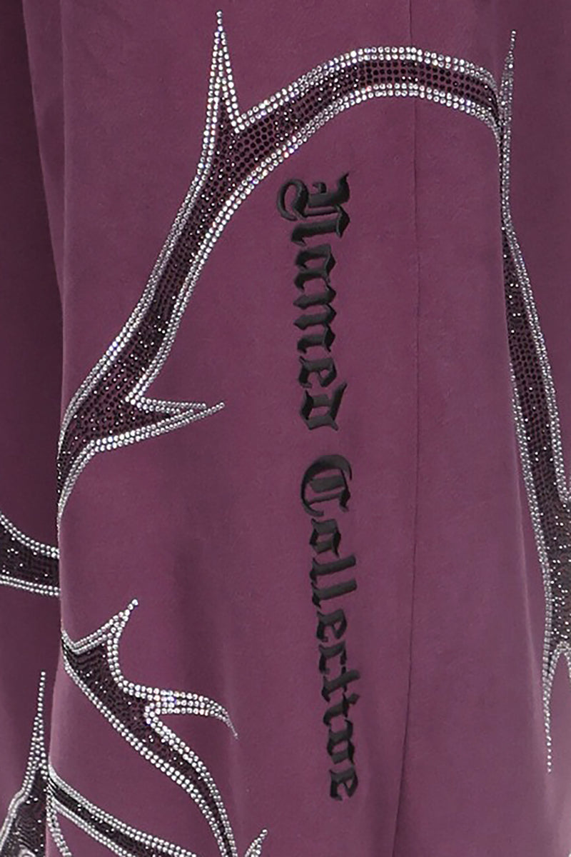 THORN STUDDED OVERSIZED SWEATPANTS DEEP PURPLE