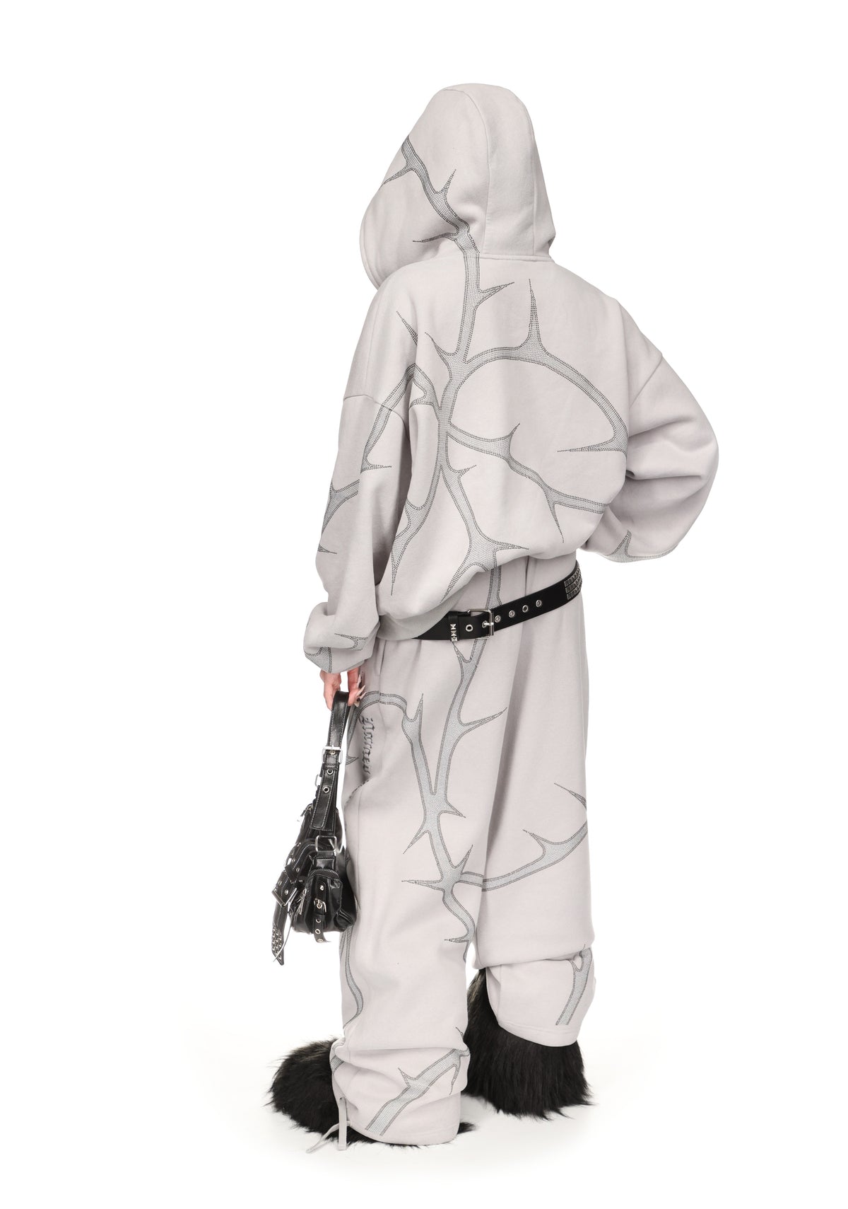 THORN STUDDED OVERSIZED SWEATPANTS SMOKE GREY