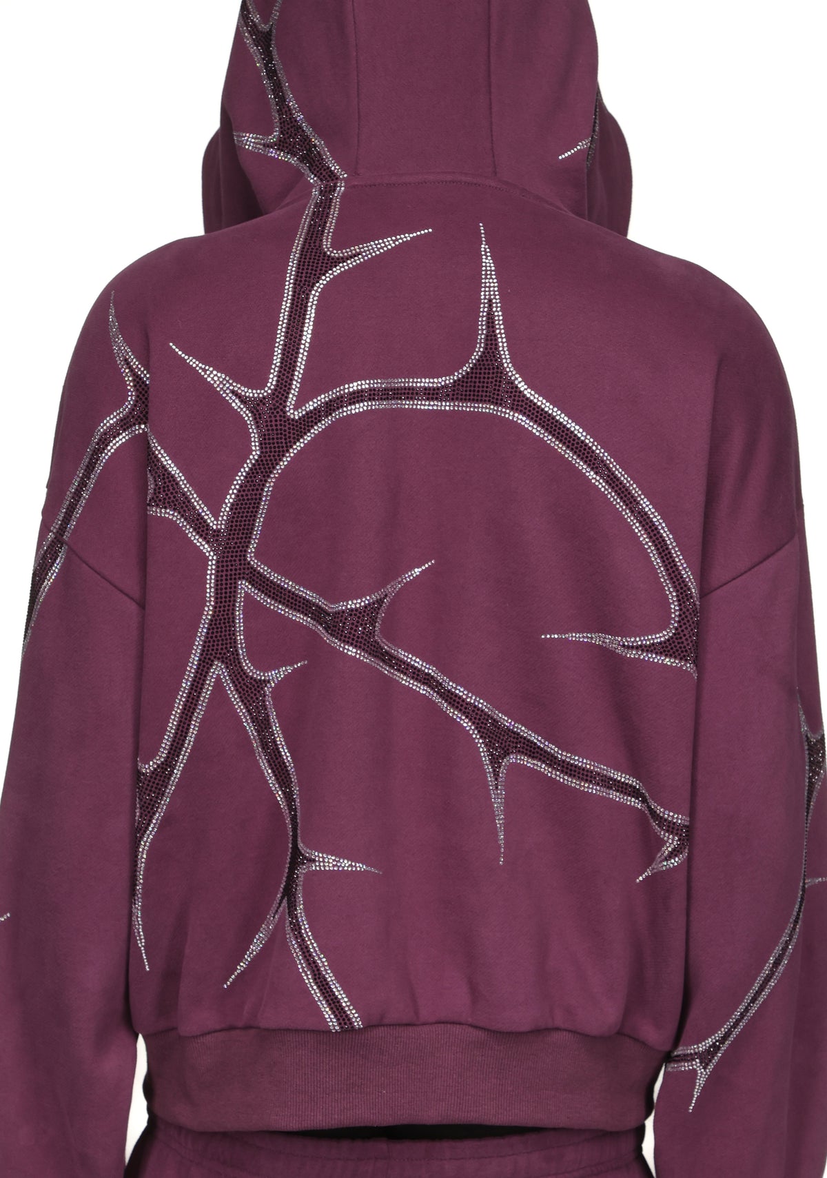 THORN STUDDED ZIP HOODIE DEEP PURPLE