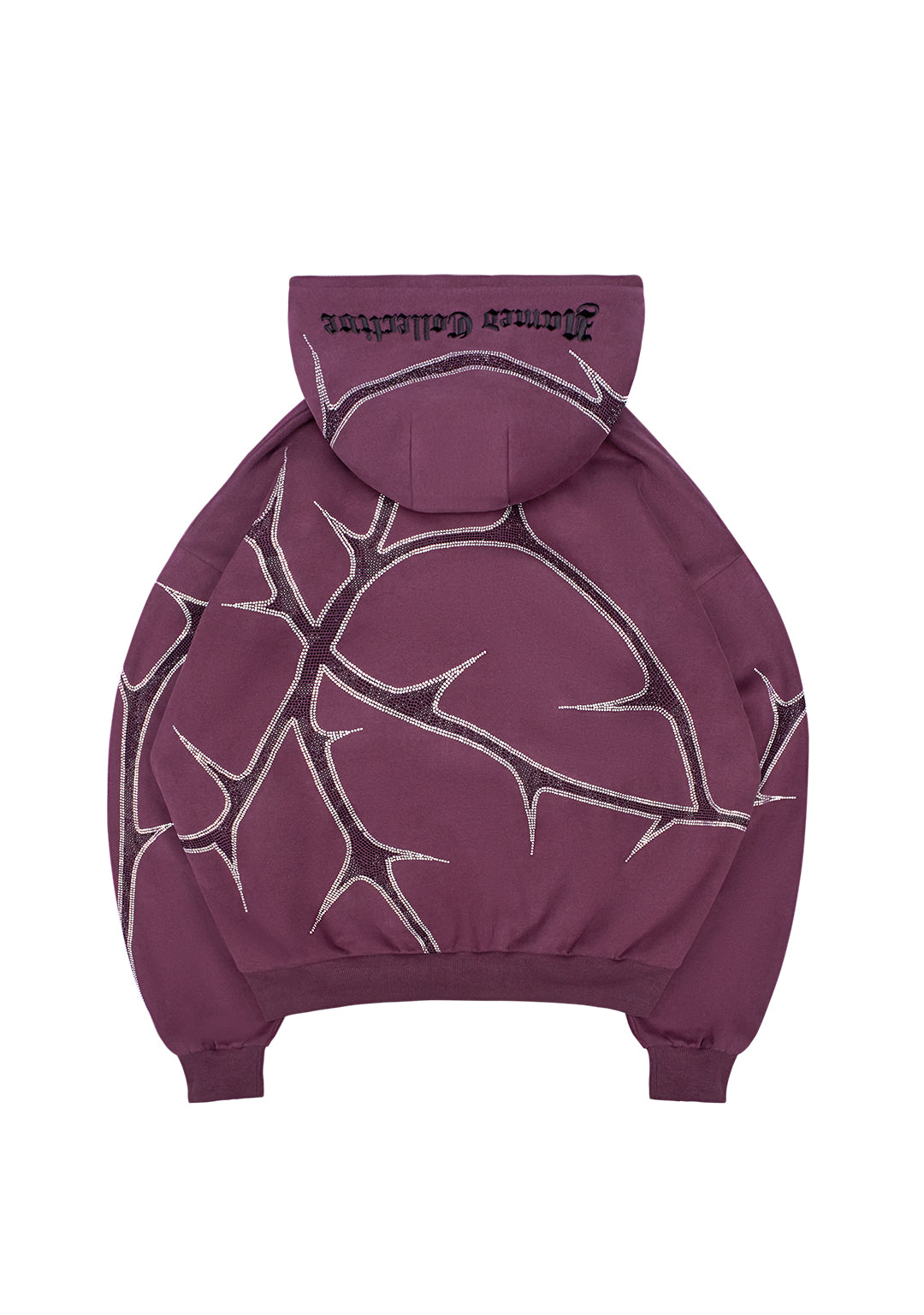 THORN STUDDED ZIP HOODIE DEEP PURPLE