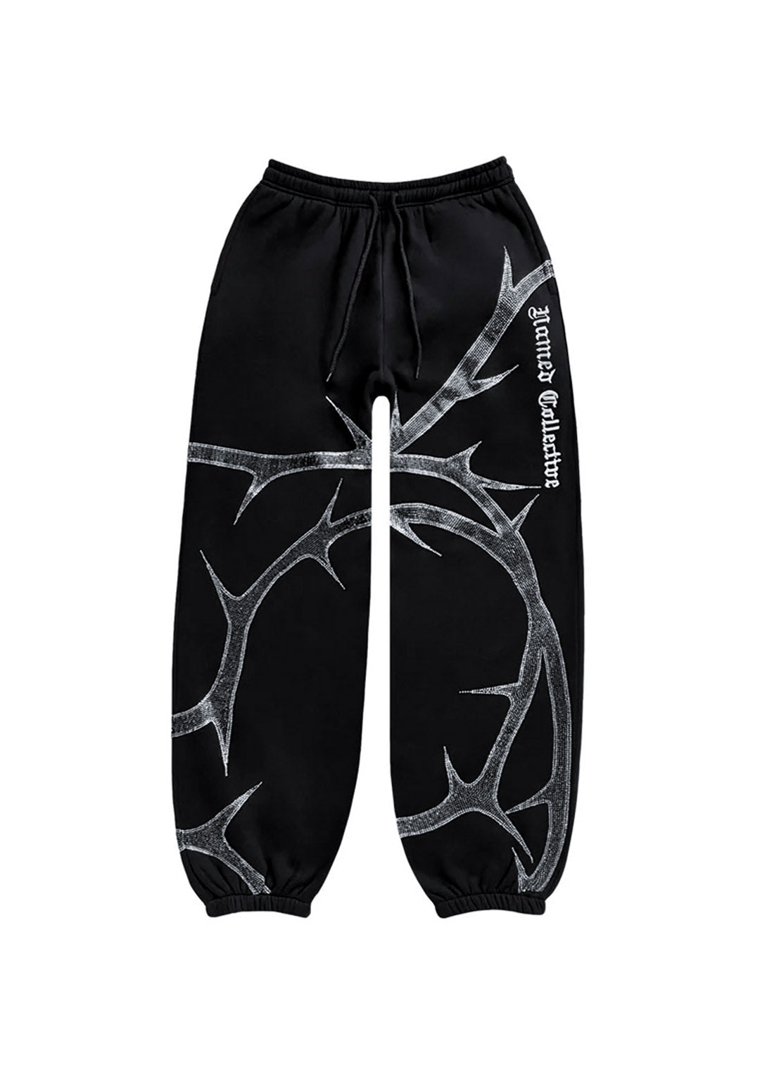 THORN RHINESTONE SWEATPANTS BLACK