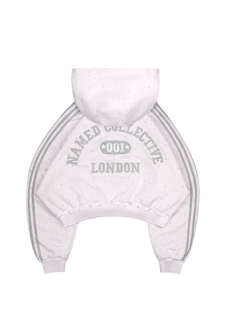 TREASURE SPORTY CROP ZIP HOODIE BABY PINK