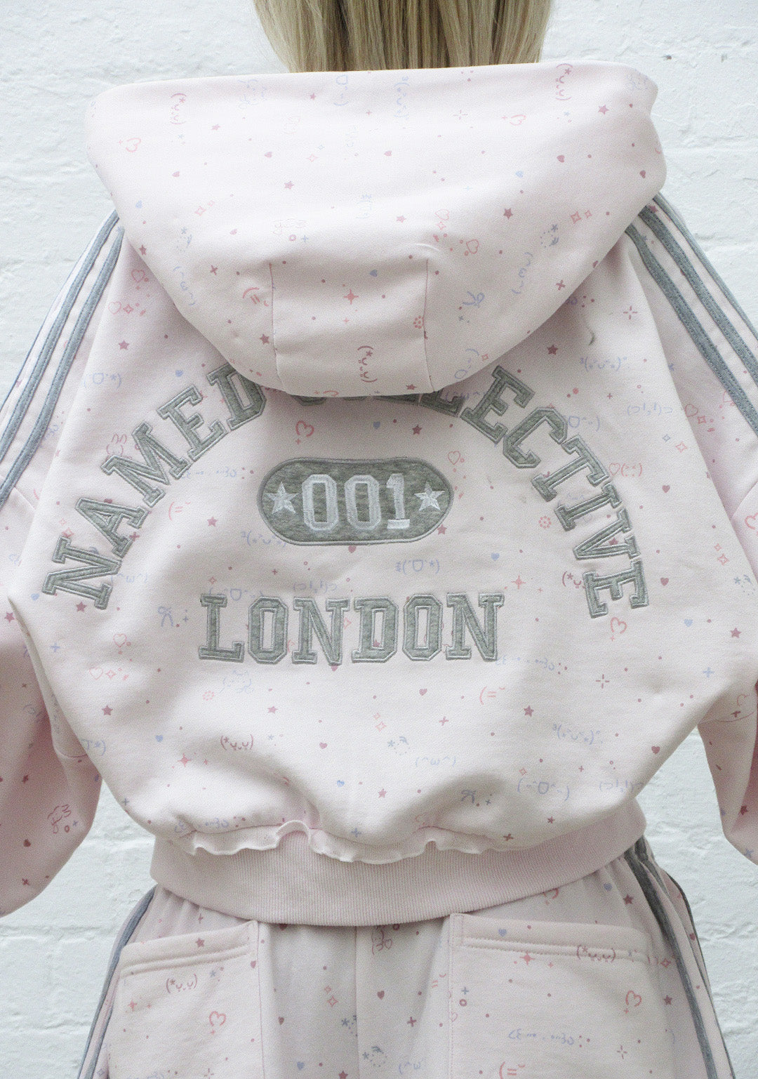 MALFUNCTION SPORTY CROP ZIP HOODIE BABY PINK