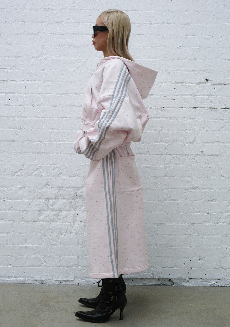 MALFUNCTION SPORTY CROP ZIP HOODIE BABY PINK