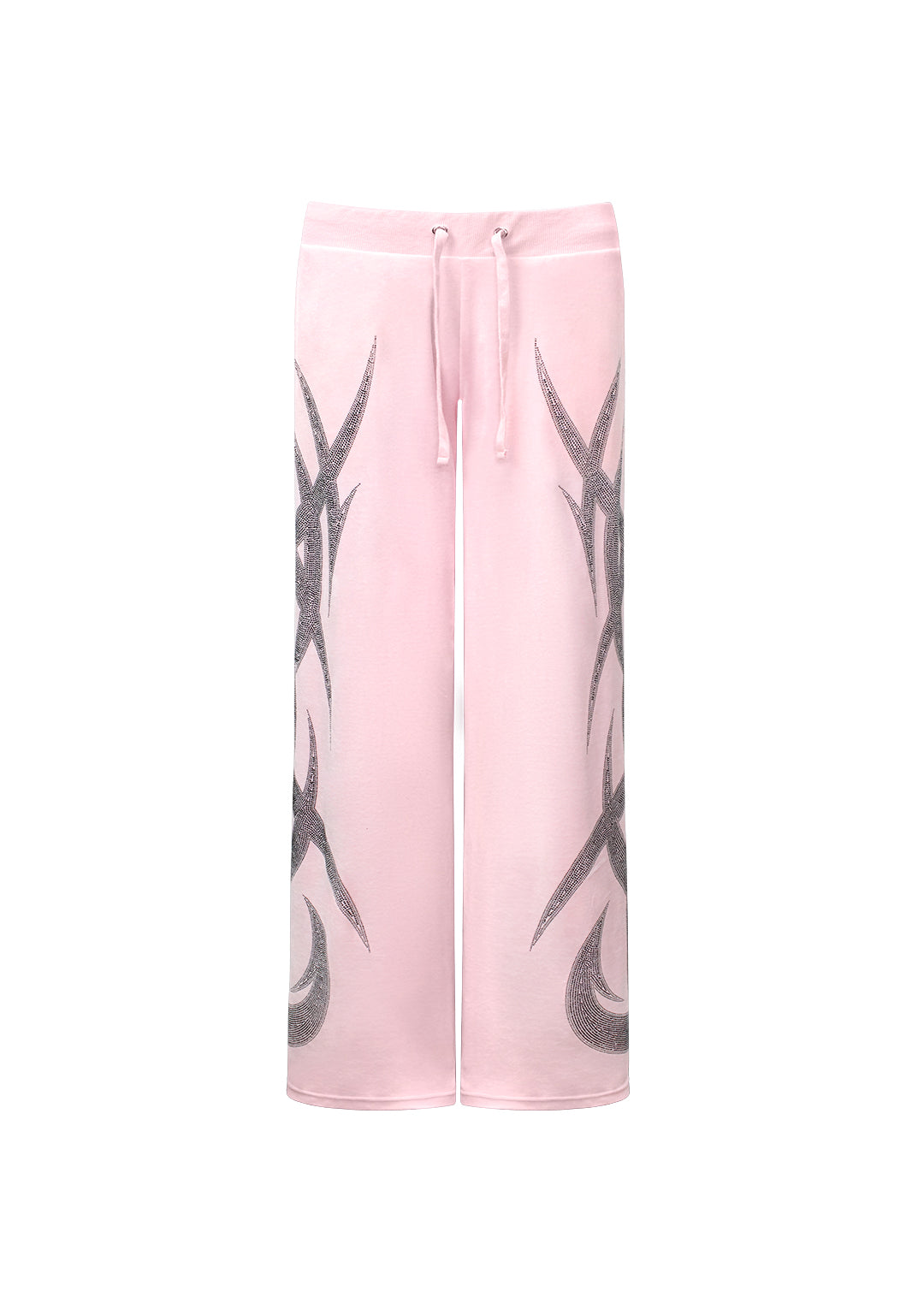 SIGNAL RHINESTONE VELOUR SWEATPANTS BABY PINK