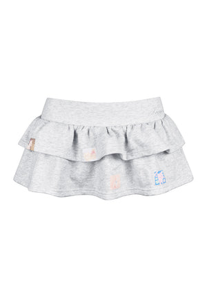TRINKET MOTIF RUFFLE MICRO SKIRT GREY MARL