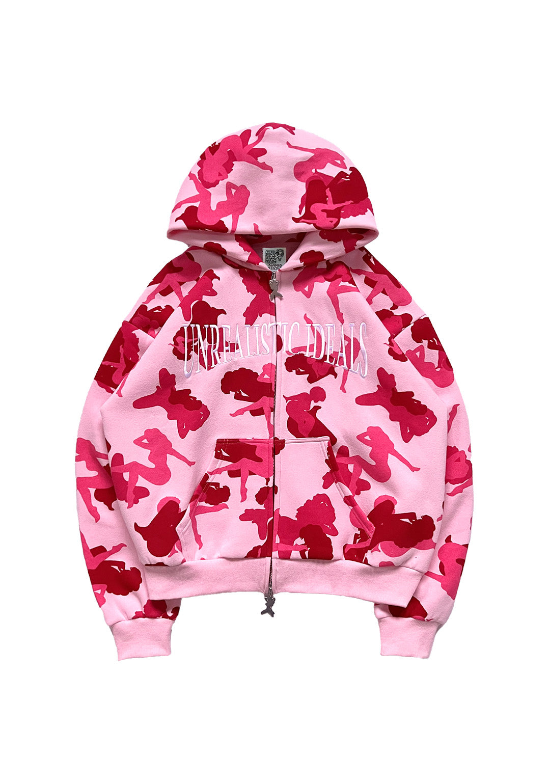 UNREALISTIC IDEALS CAMO ZIP HOODIE CANDY