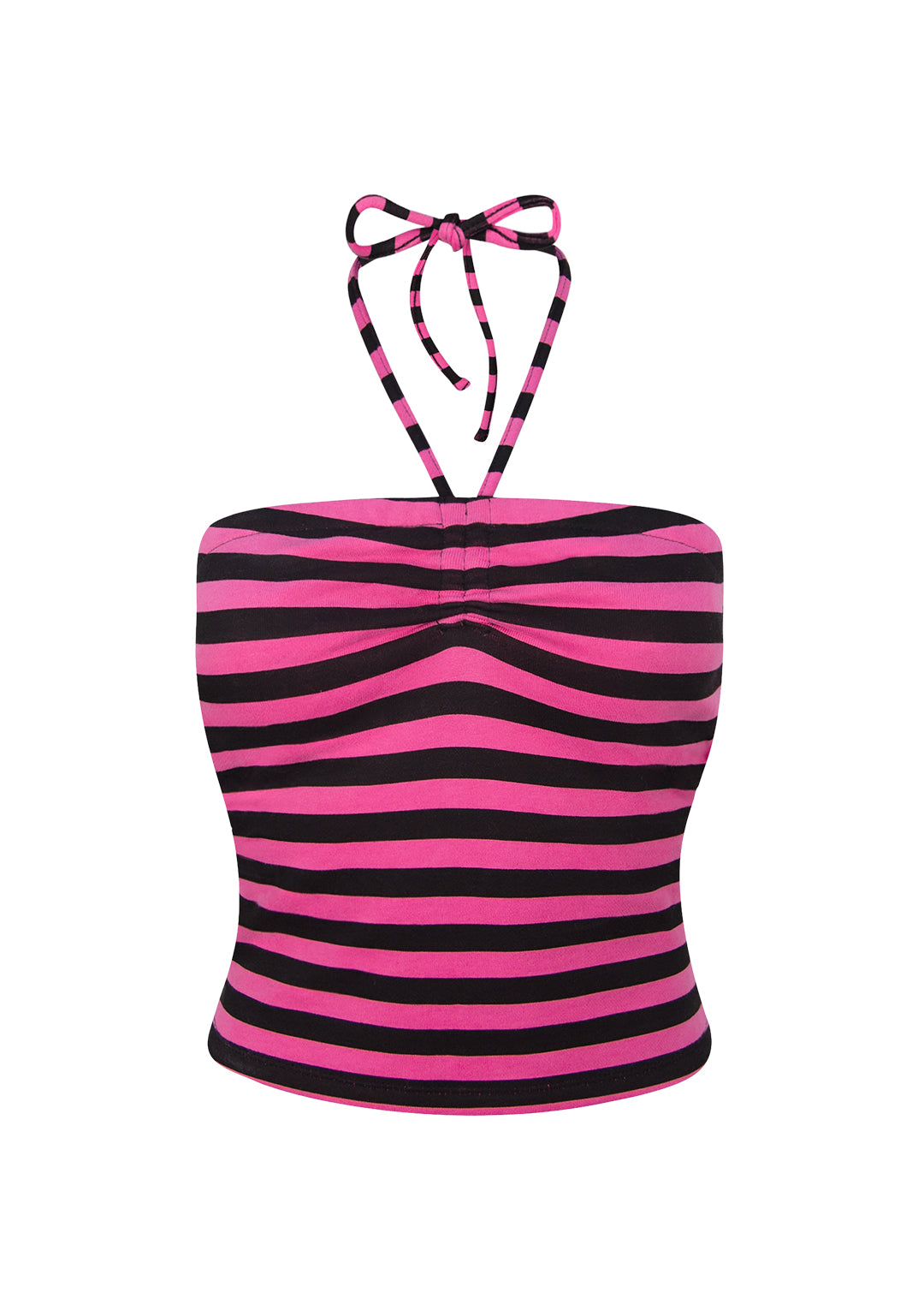 VICE HALTERNECK TANK TOP HOT PINK STRIPE