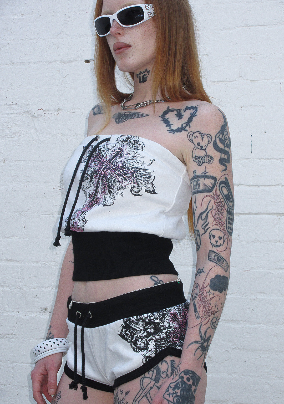 VICE RHINESTONE TUBE TOP WHITE