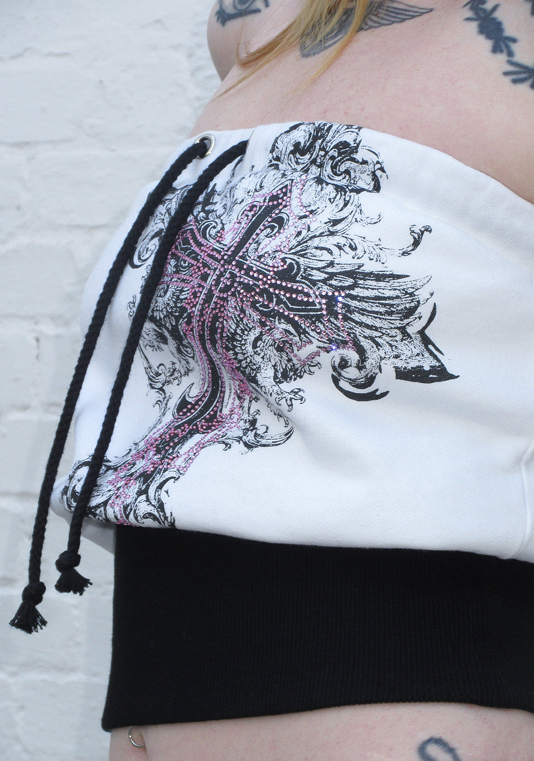 VICE RHINESTONE TUBE TOP WHITE