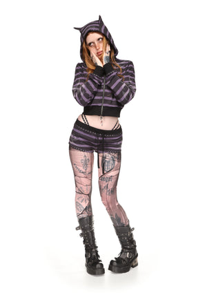 VILLAIN STUDDED LOOSE FIT HOODIE BLACK