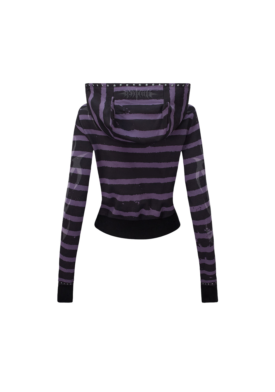 VILLAIN STUDDED LOOSE FIT HOODIE BLACK
