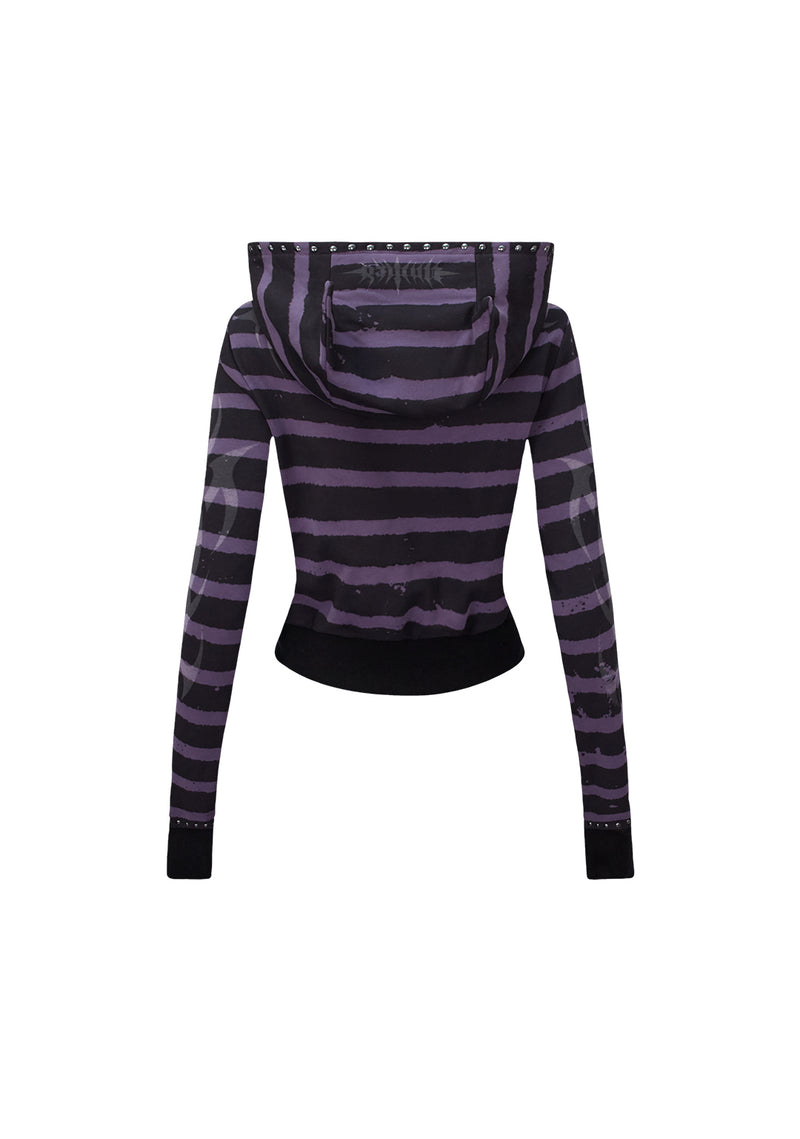 VILLAIN STUDDED LOOSE FIT HOODIE BLACK