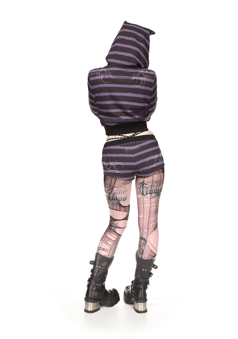 VILLAIN STUDDED MICRO HOTPANTS BLACK