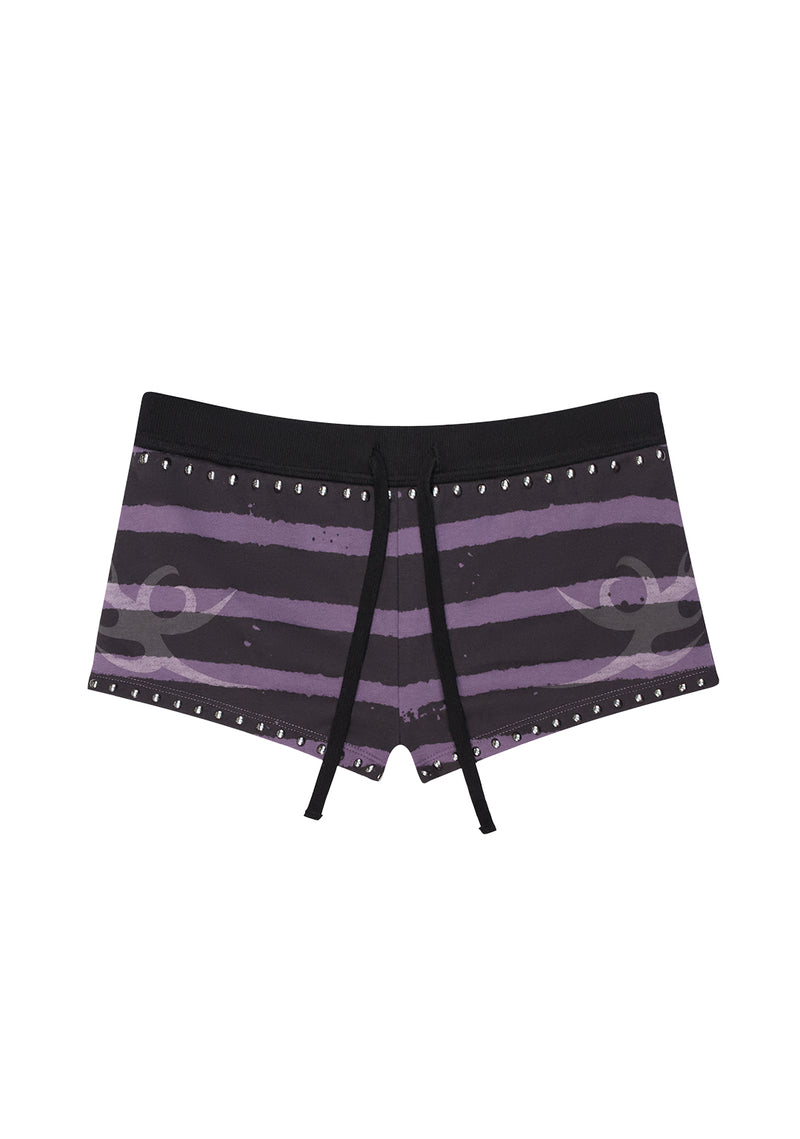 VILLAIN STUDDED MICRO HOTPANTS BLACK