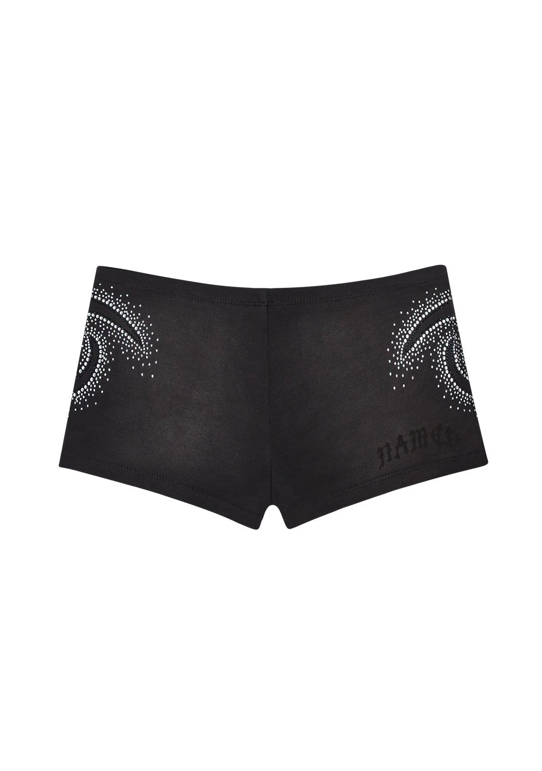 VISION RHINESTONE HOTPANTS WASHED BLACK