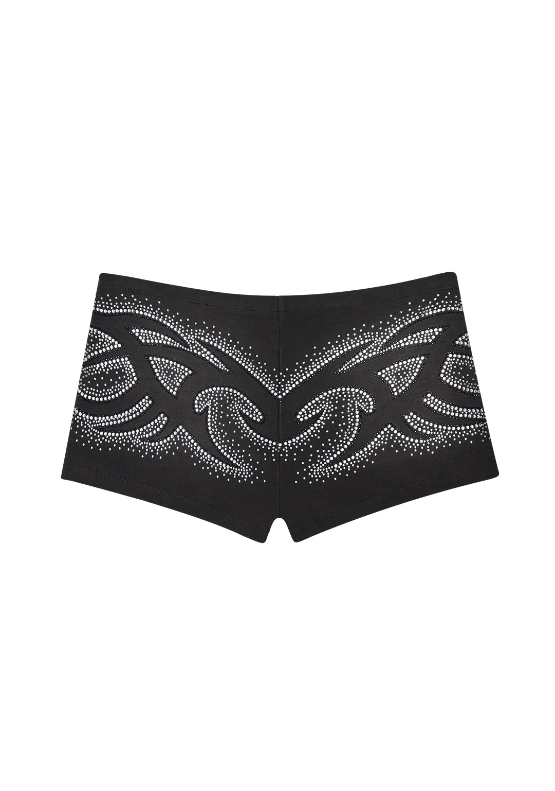 VISION RHINESTONE HOTPANTS WASHED BLACK