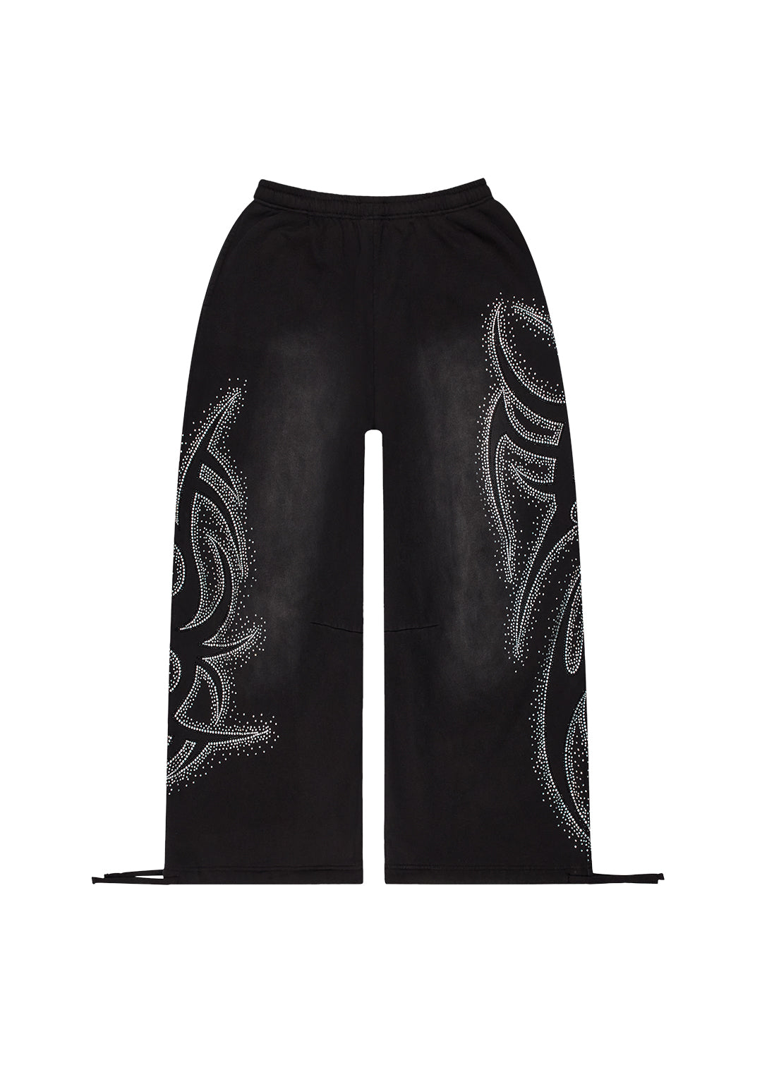 VISION RHINESTONE OVERSIZED SWEATPANTS WASHED BLACK
