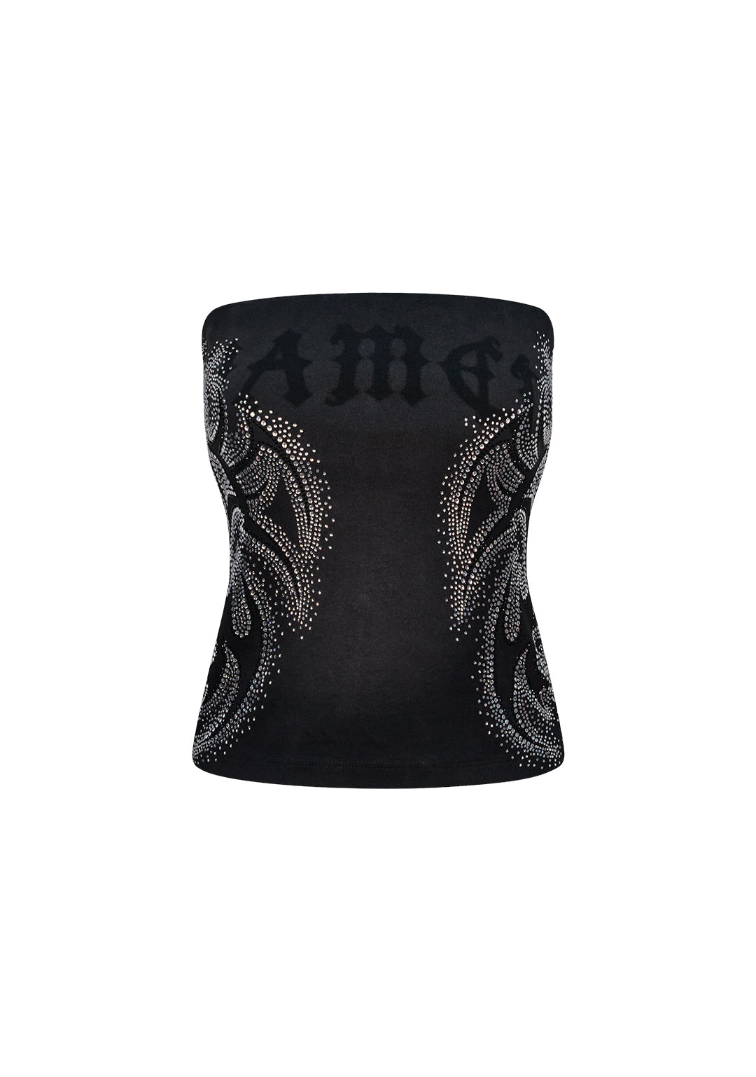 VISION RHINESTONE TUBE TOP WASHED BLACK