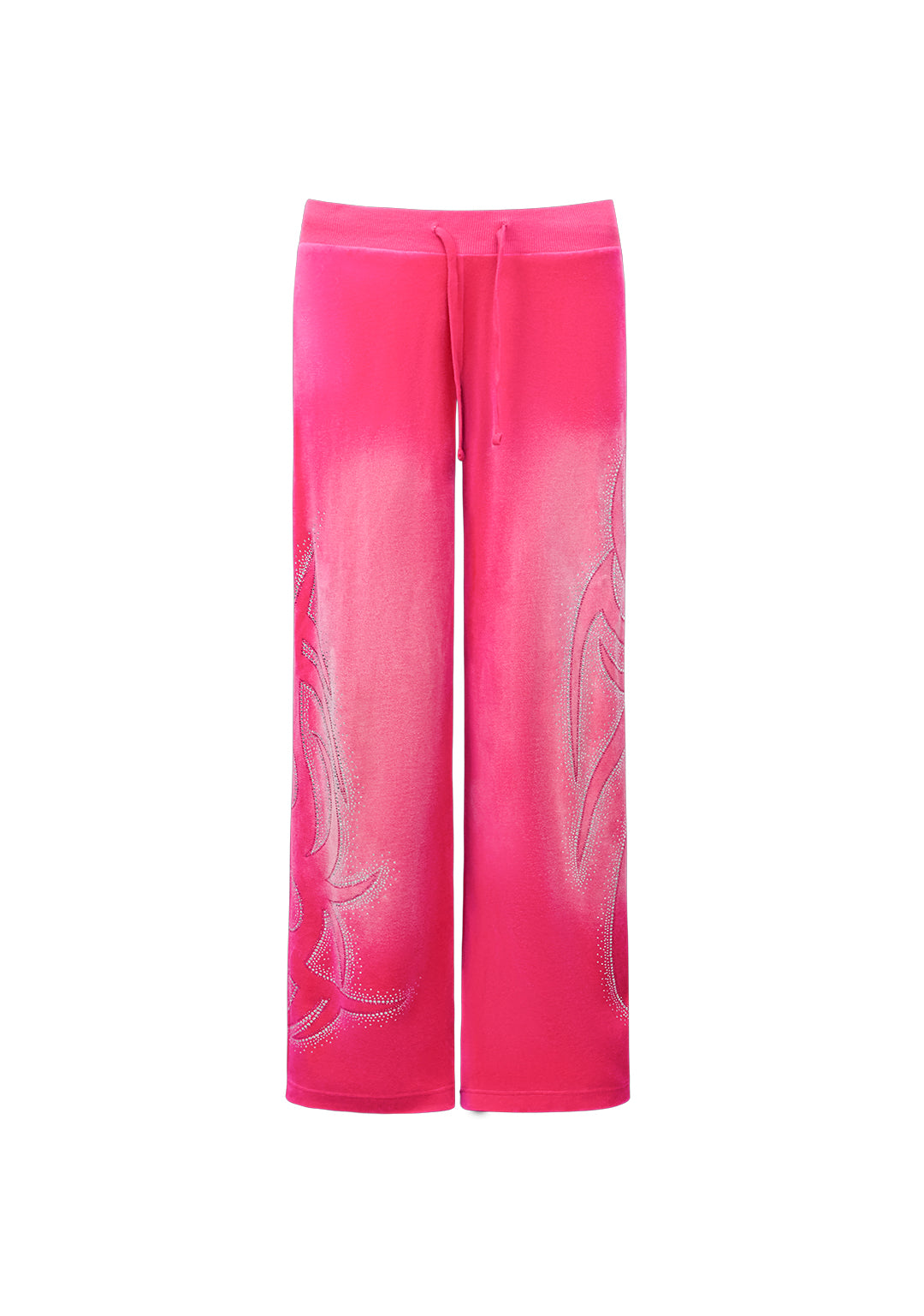 VISION RHINESTONE VELOUR SWEATPANTS WASHED HOT PINK