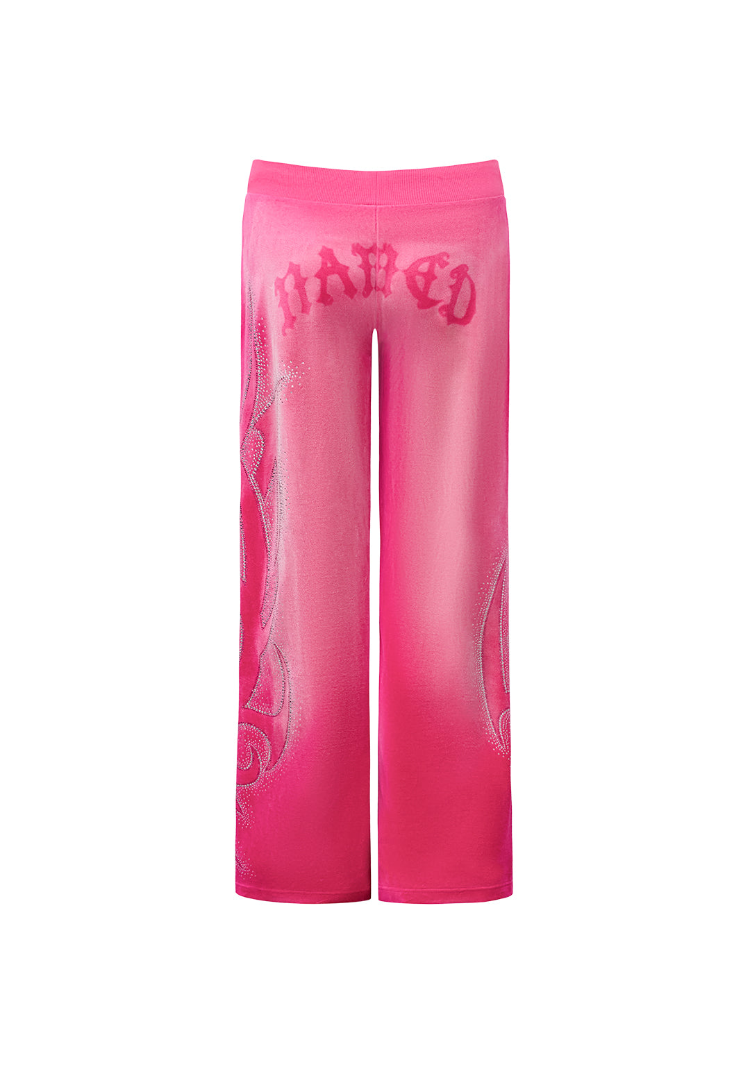 VISION RHINESTONE VELOUR SWEATPANTS WASHED HOT PINK