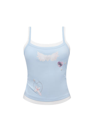 WHISPER DOUBLE LAYER CAMI TOP BABY BLUE