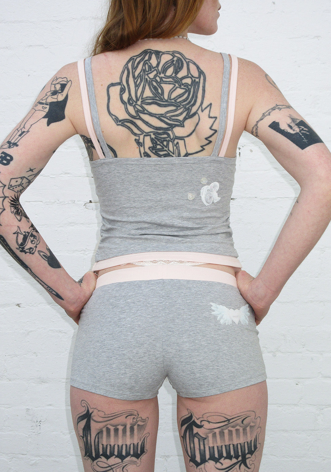 WHISPER DOUBLE LAYER CAMI TOP GREY MARL