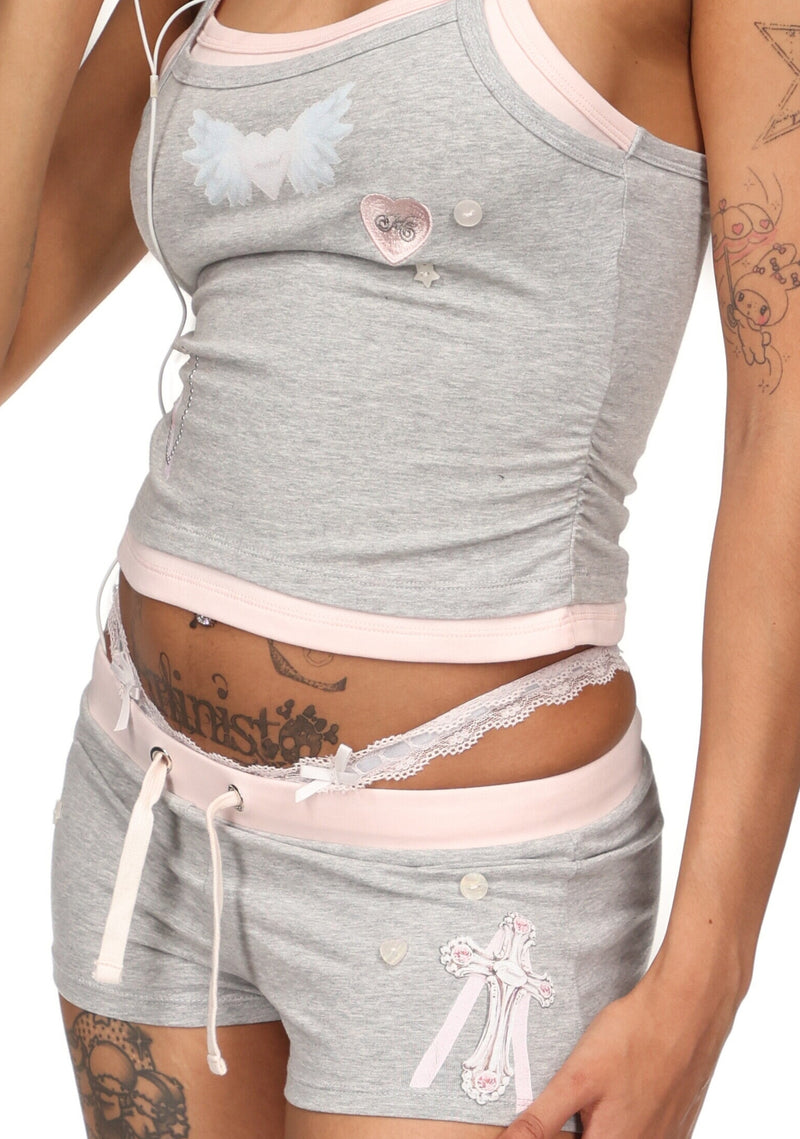 WHISPER MICRO HOTPANT SHORTS GREY MARL