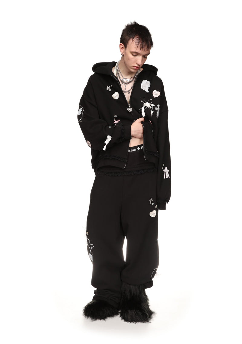 WHISPER OVERSIZED SWEATPANTS BLACK