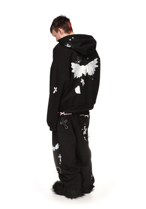 WHISPER OVERSIZED SWEATPANTS BLACK