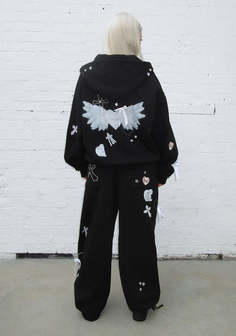 WHISPER OVERSIZED SWEATPANTS BLACK