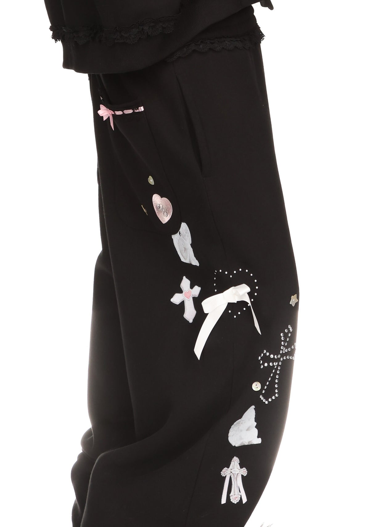 WHISPER OVERSIZED SWEATPANTS BLACK