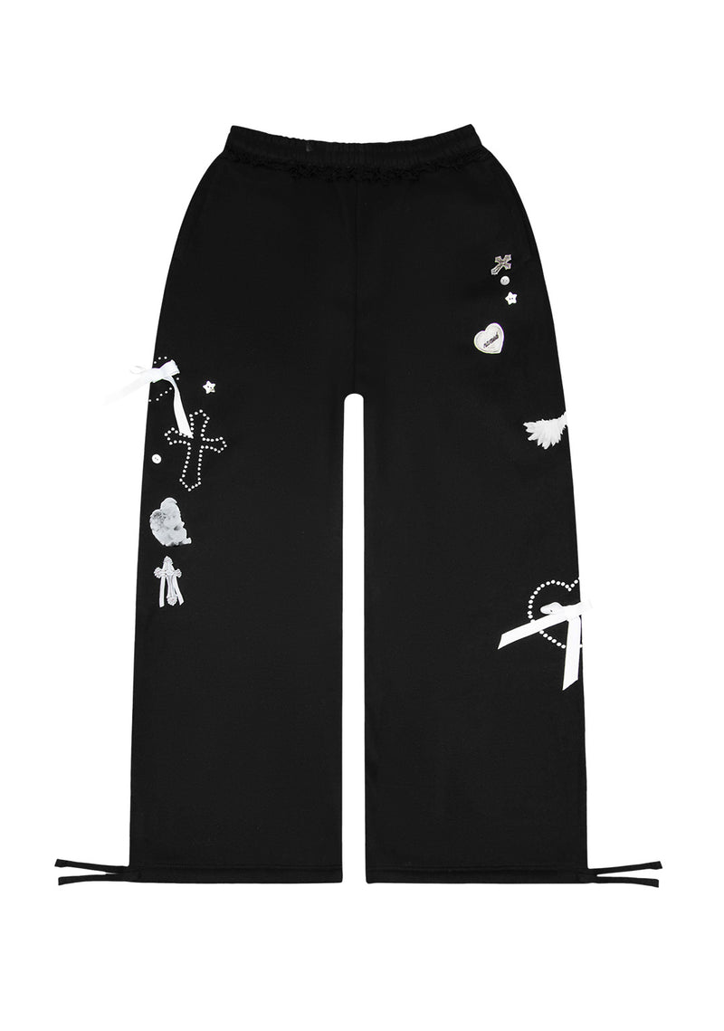WHISPER OVERSIZED SWEATPANTS BLACK