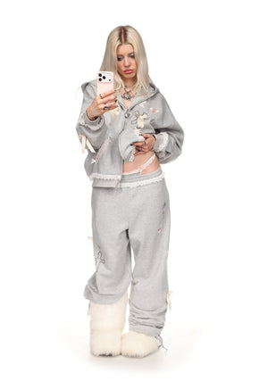 WHISPER OVERSIZED SWEATPANTS GREY MARL