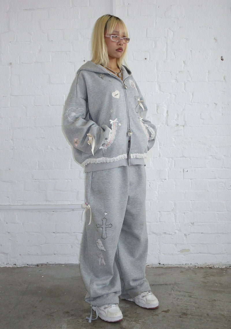 WHISPER OVERSIZED SWEATPANTS GREY MARL