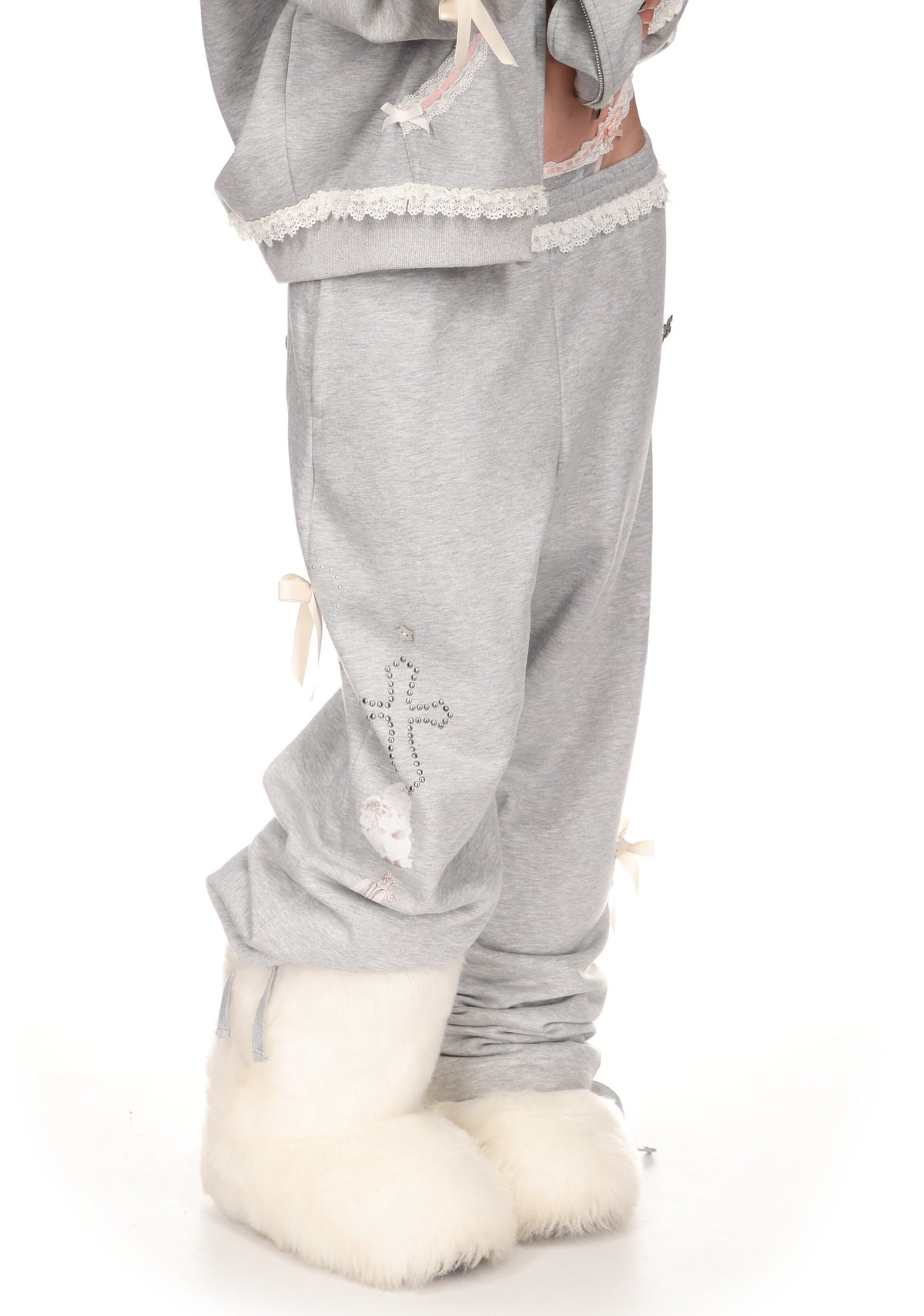 WHISPER OVERSIZED SWEATPANTS GREY MARL