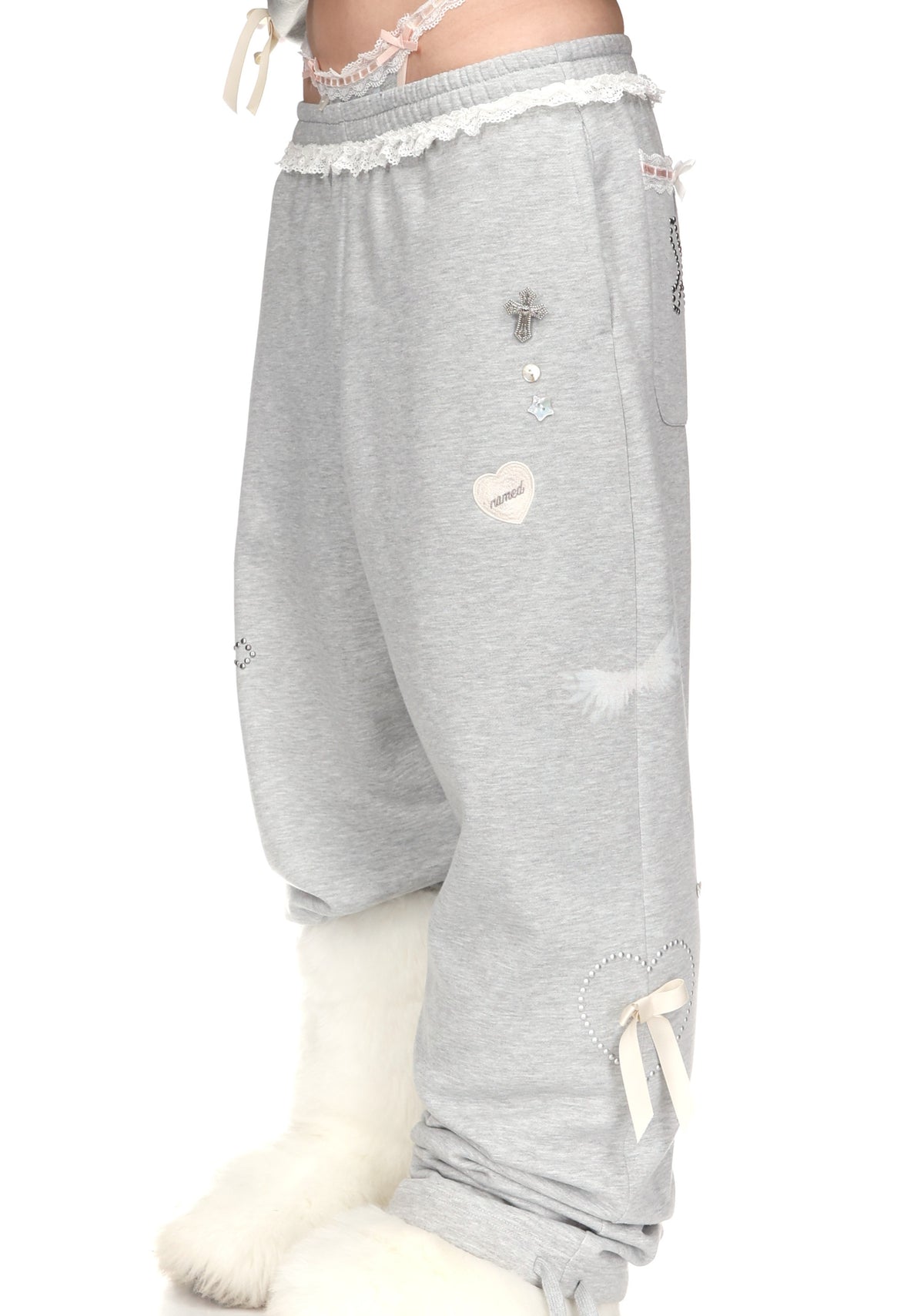 WHISPER OVERSIZED SWEATPANTS GREY MARL