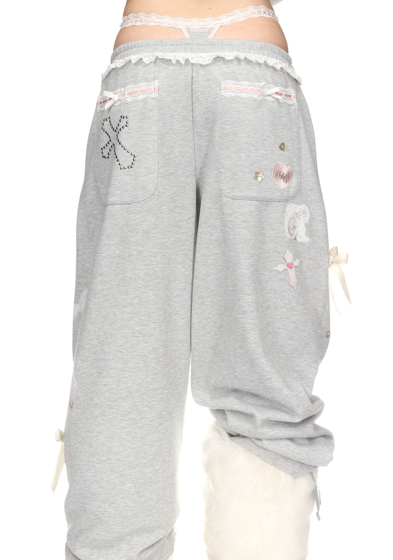WHISPER OVERSIZED SWEATPANTS GREY MARL