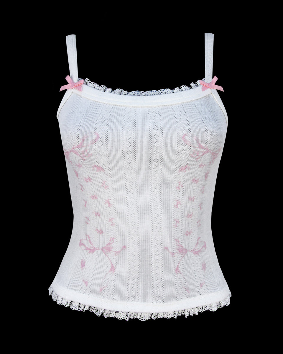 WHISPER RIBBON CAMI TANK WHITE