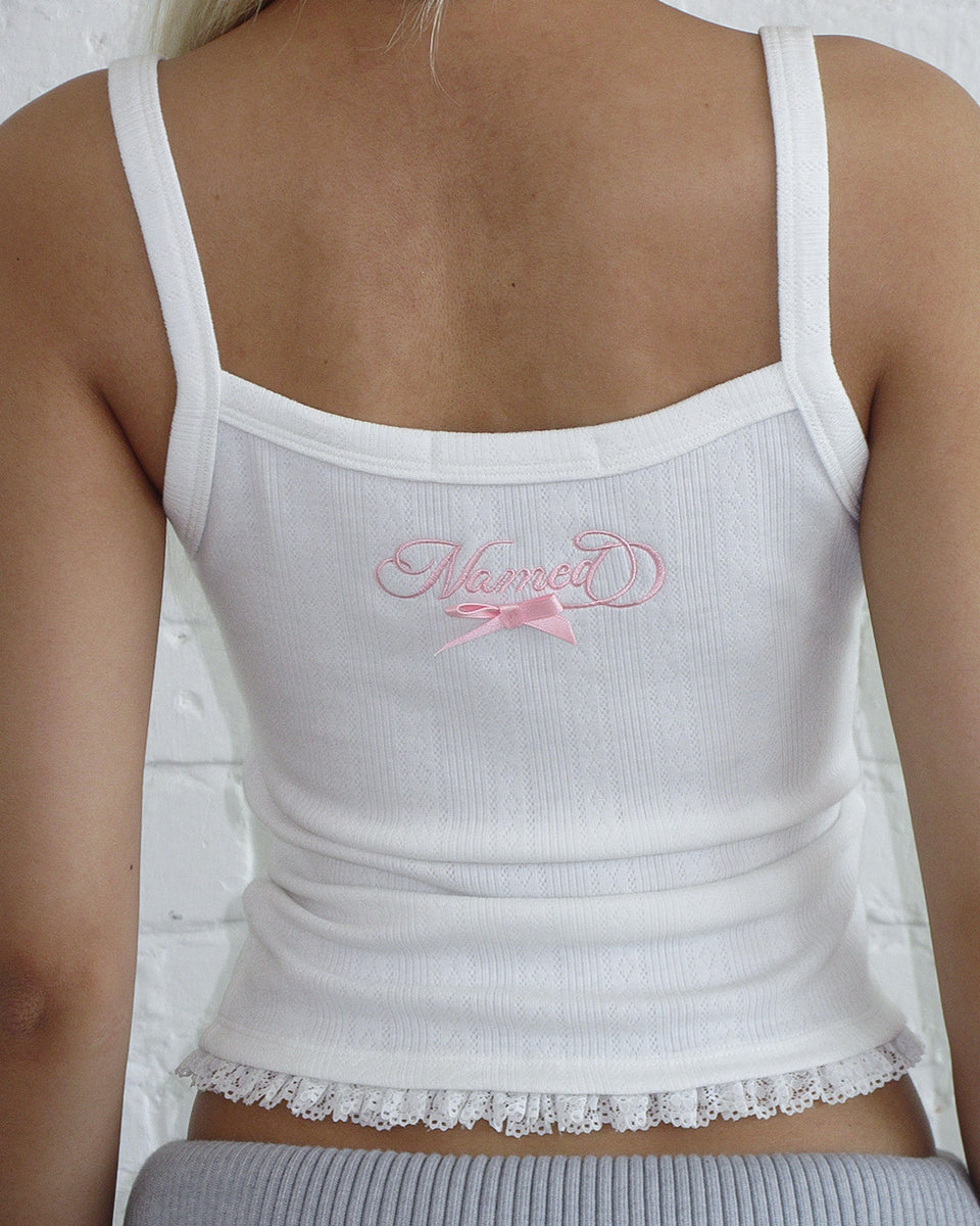 WHISPER RIBBON CAMI TANK WHITE