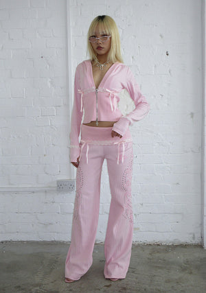 WHISPER RIBBON POINTELLE SCULPT PANTS BABY PINK