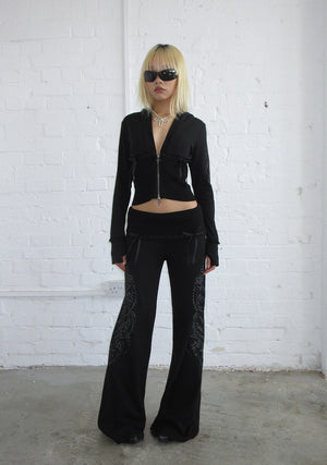 WHISPER RIBBON POINTELLE SCULPT PANTS BLACK